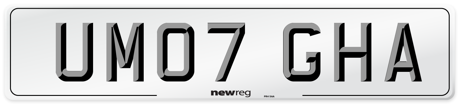 UM07 GHA Number Plate from New Reg